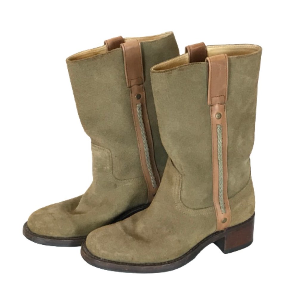 Womens Size 6 Sendra Olive Green Roper Round Toe Goodyear Welt Western Boots